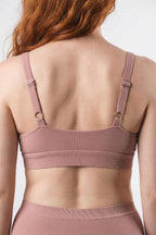 Shinesty The Bell Pep red chambray Boob Hammock plunge bralette – earthy red tonal bralette