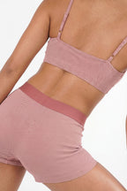 Shinesty The Bell Pep red chambray women's boxers – earthy tonal novelty lounge underwear