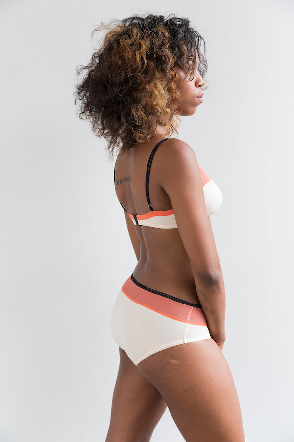 Dear Kate Billie Hipster Full in Sherbert, back view flat lay on a white background.
