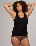The Only Bra Reversible Cami in Black scoop neck style, front view on a white background.