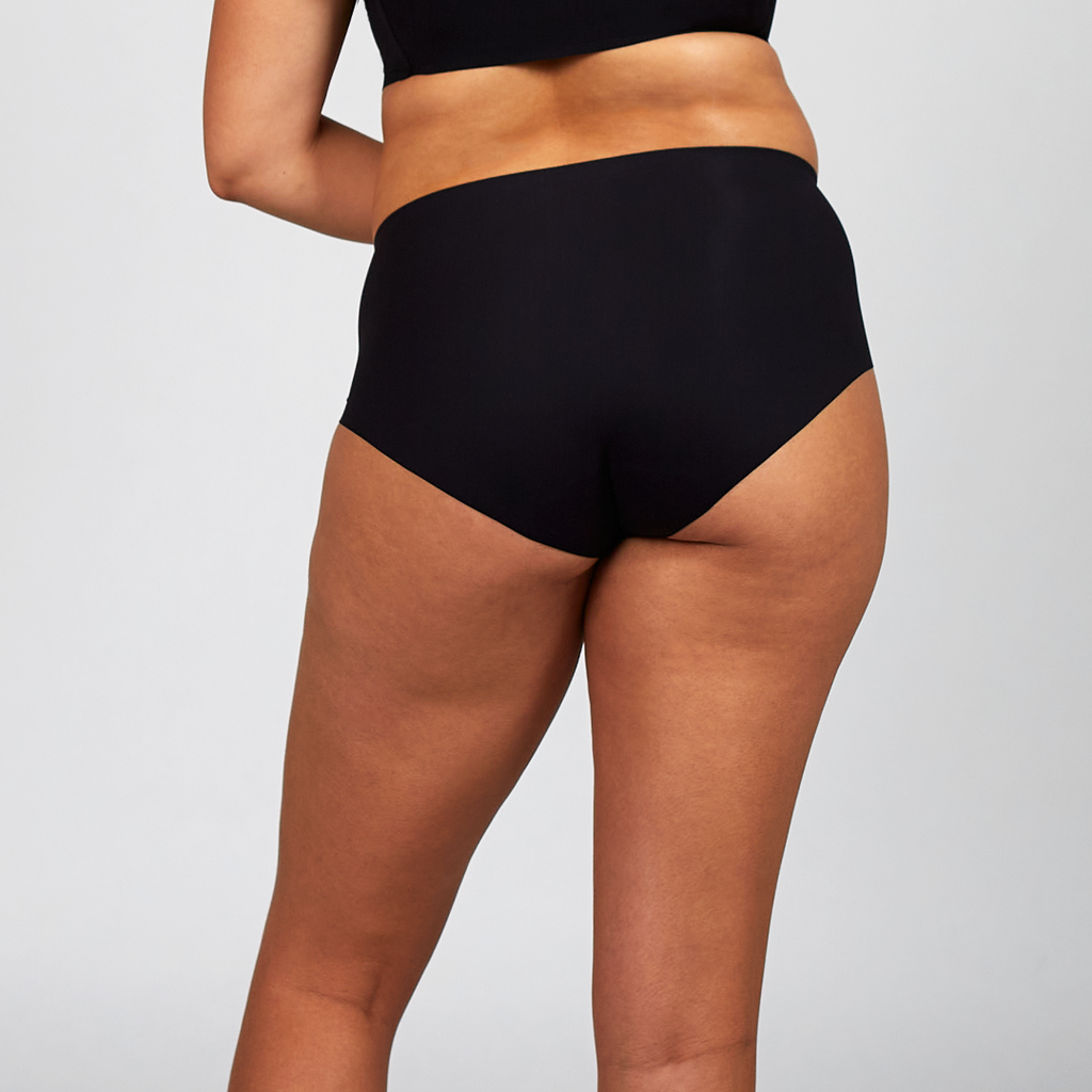 The Only Bra Hi-Waist Hug in Black, product square view on a white background.