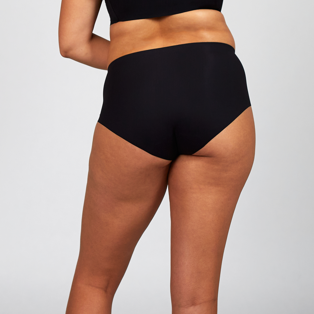 The Only Bra Hi-Waist Hug in Black, product square view on a white background.