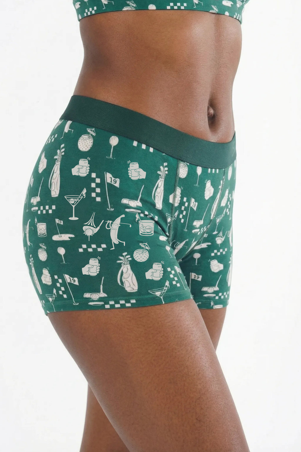 Shinesty The Mulligan green golf women's boxers – funny golf novelty lounge underwear