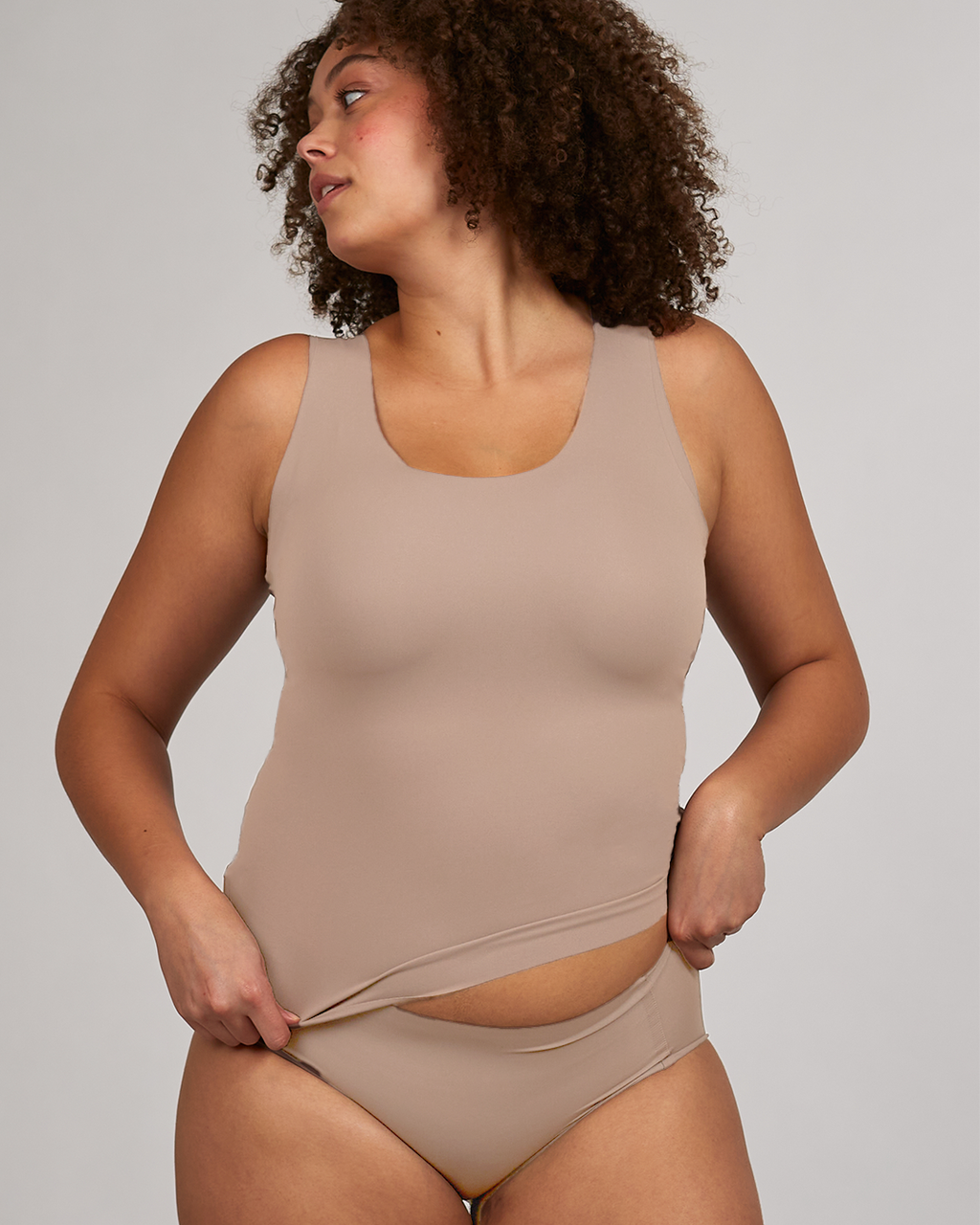 The Only Bra Reversible Cami in Black V-neck style, front view on a white background.