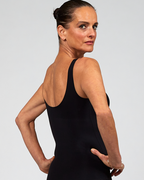 The Only Bra Shaping Cami in Black, back view on a white background.