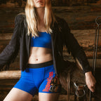 Shinesty The Jackson x Diamond Cross Ranch blue cowboy women's boxers – western collab novelty