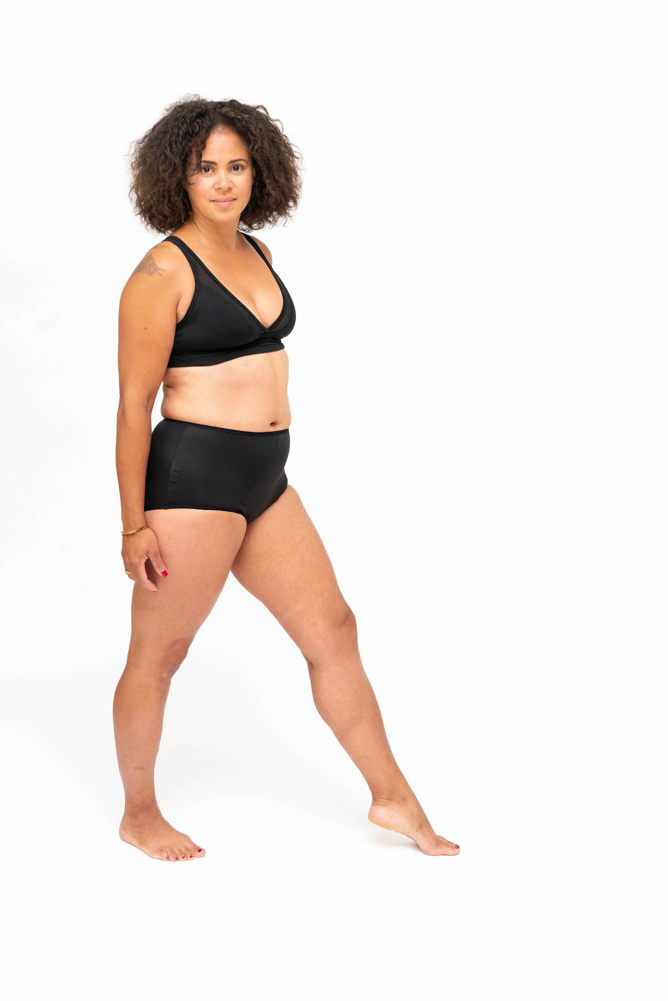 Dear Kate Nellie Brief Full worn on model, front view on a white background.