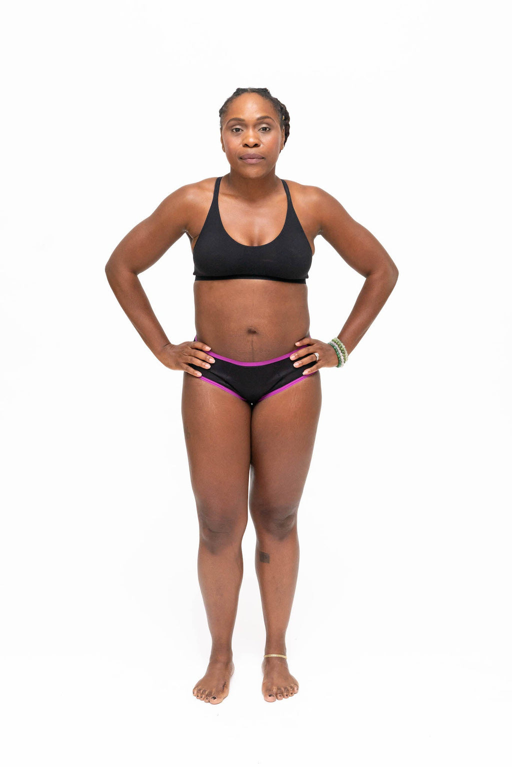 Dear Kate Hazel Hipster Mini worn on model, lifestyle front view on a white background.