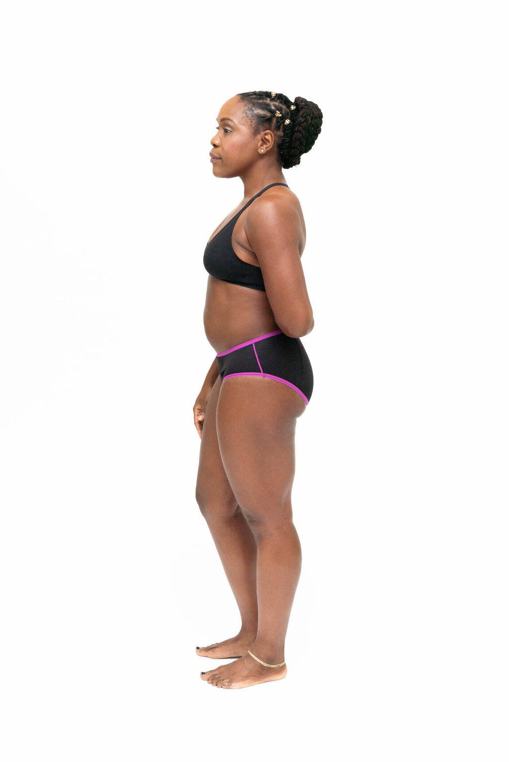 Dear Kate Hazel Hipster Mini worn on model, lifestyle back view on a white background.