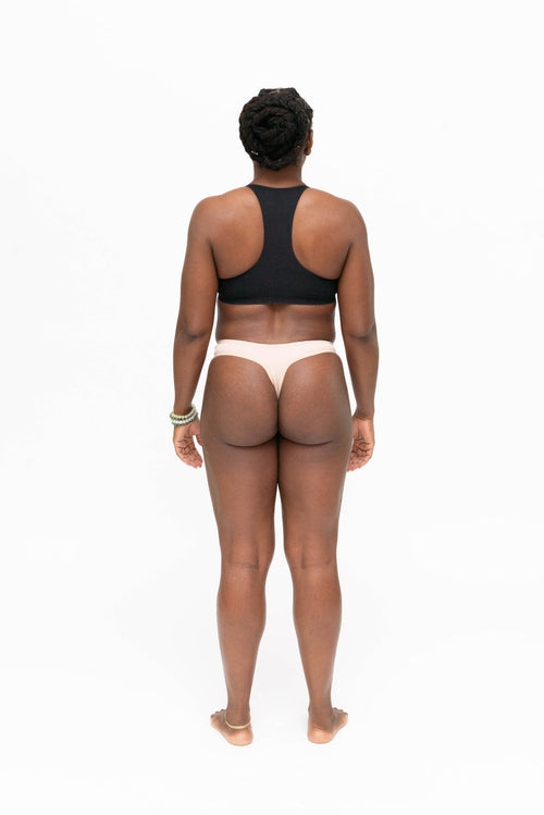 Dear Kate Nellie Thong worn on model, back view on a white background.