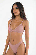 Shinesty The Bell Pep red chambray Boob Hammock triangle bralette – earthy red tonal bralette