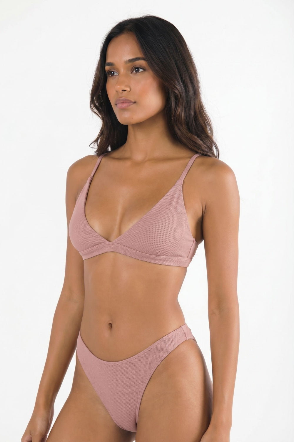 Shinesty The Bell Pep red chambray Boob Hammock triangle bralette – earthy red tonal bralette