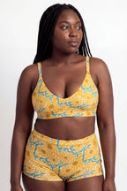 Shinesty The June Bug sunflower Boob Hammock plunge bralette – summer floral novelty bralette