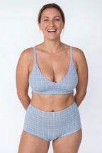 Shinesty The Spick and Span window pane plaid Boob Hammock plunge bralette – classic plaid