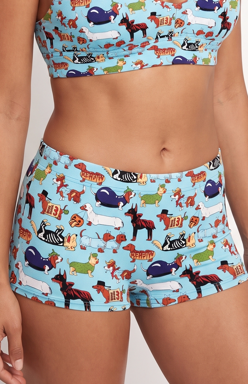 Shinesty The Halloweenies Halloween Dogs Boyshort Underwear – women's halloween dogs print boyshort underwear