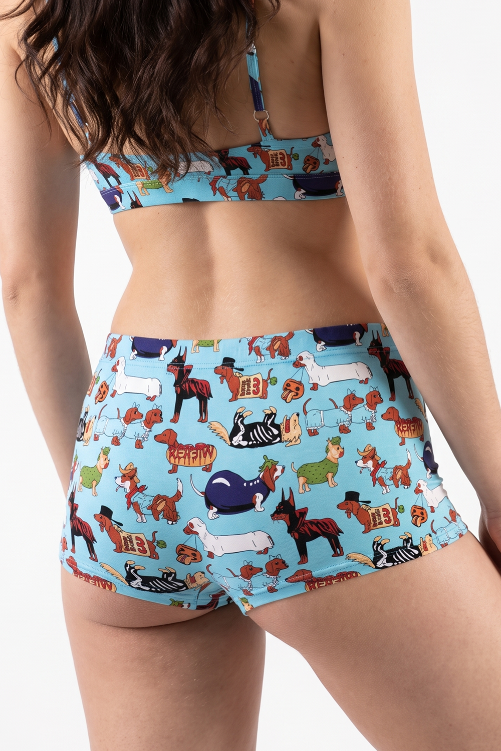 Shinesty The Halloweenies Halloween Dogs Boyshort Underwear – women's halloween dogs print boyshort underwear