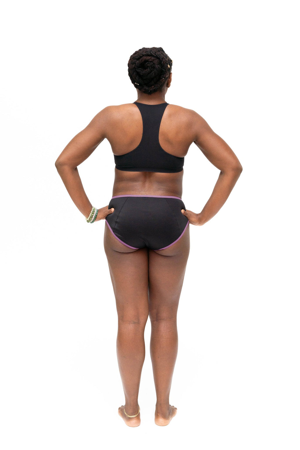 Dear Kate Hazel Hipster Full in Dusty Rose, worn on model, alternate back view on a white background.