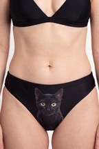 Shinesty The Hex Appeal Black Cat Modal Bikini Underwear – women's black cat print modal bikini underwear