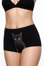 Shinesty The Hex Appeal Black Cat Boyshort Underwear – women's black cat print boyshort underwear