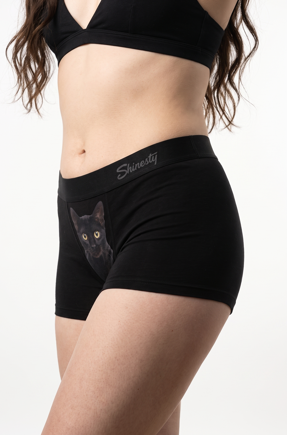 Shinesty The Hex Appeal Black Cat Women's Boxer – women's black cat print women's boxer