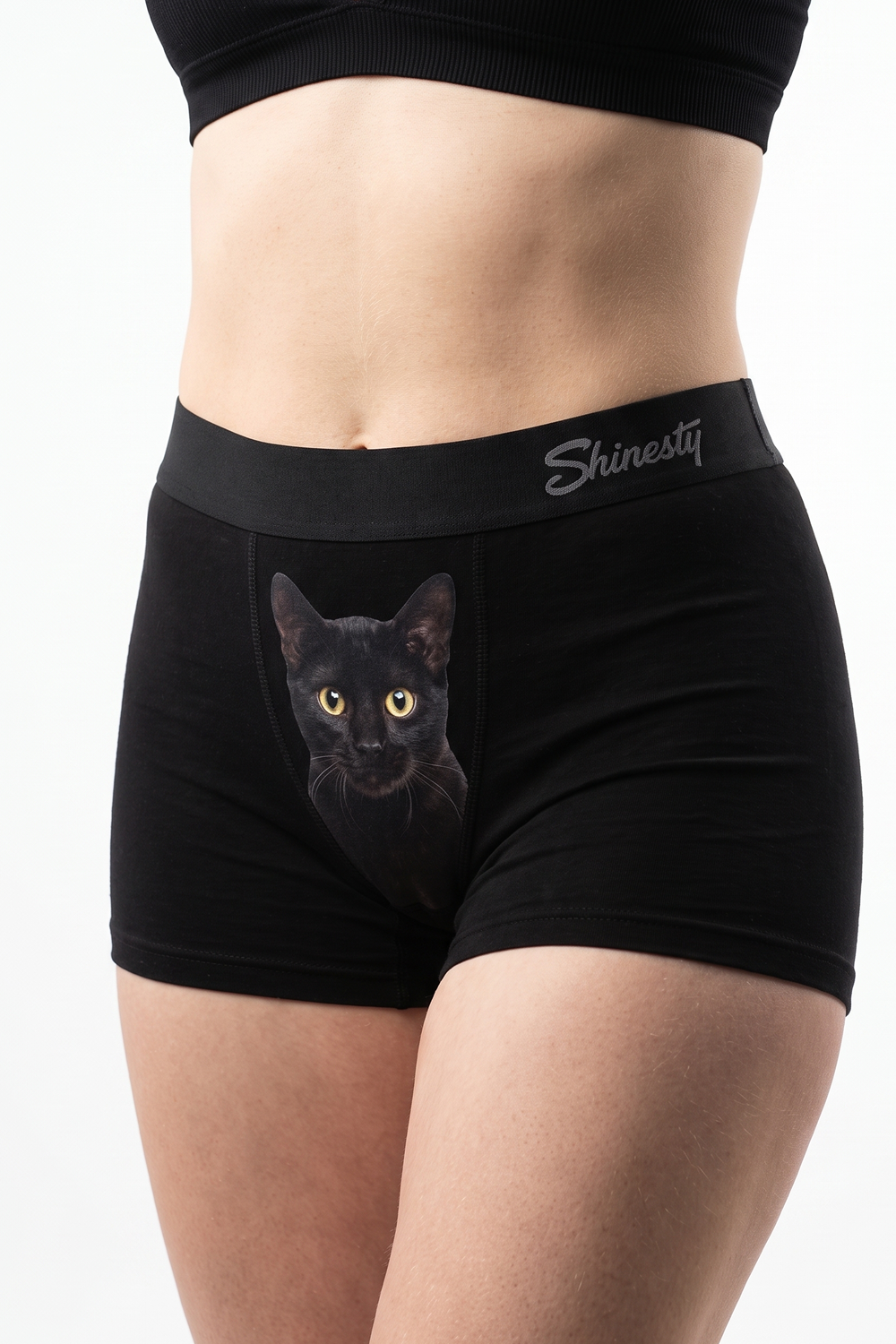 Shinesty The Hex Appeal Black Cat Women's Boxer – women's black cat print women's boxer
