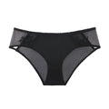 Amour d'Agnette Kim Rose Lace and Mesh Hipster Brief, front view on a white background.