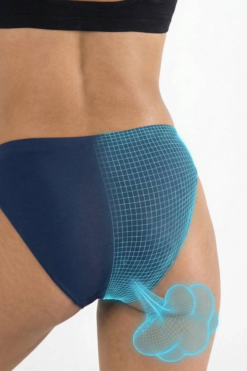 Shinesty The Big Blue solid navy fart proof bikini underwear – odor blocking novelty