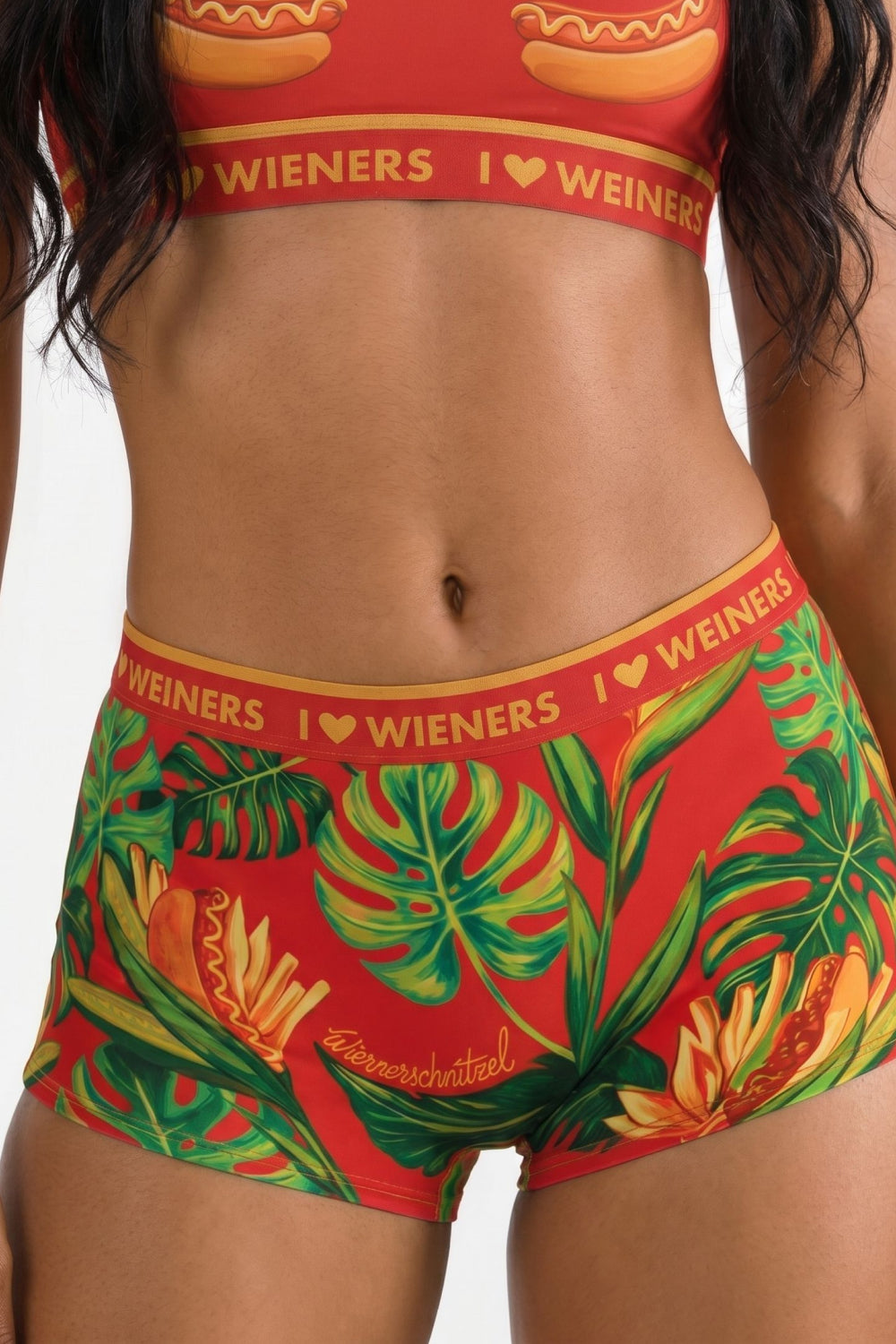 Shinesty The Wiener In Paradise x Wienerschnitzel tropical boyshort – hot dog collab novelty
