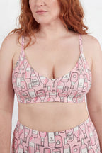 Shinesty The All Day rosé wine Boob Hammock plunge bralette – funny wine novelty bralette