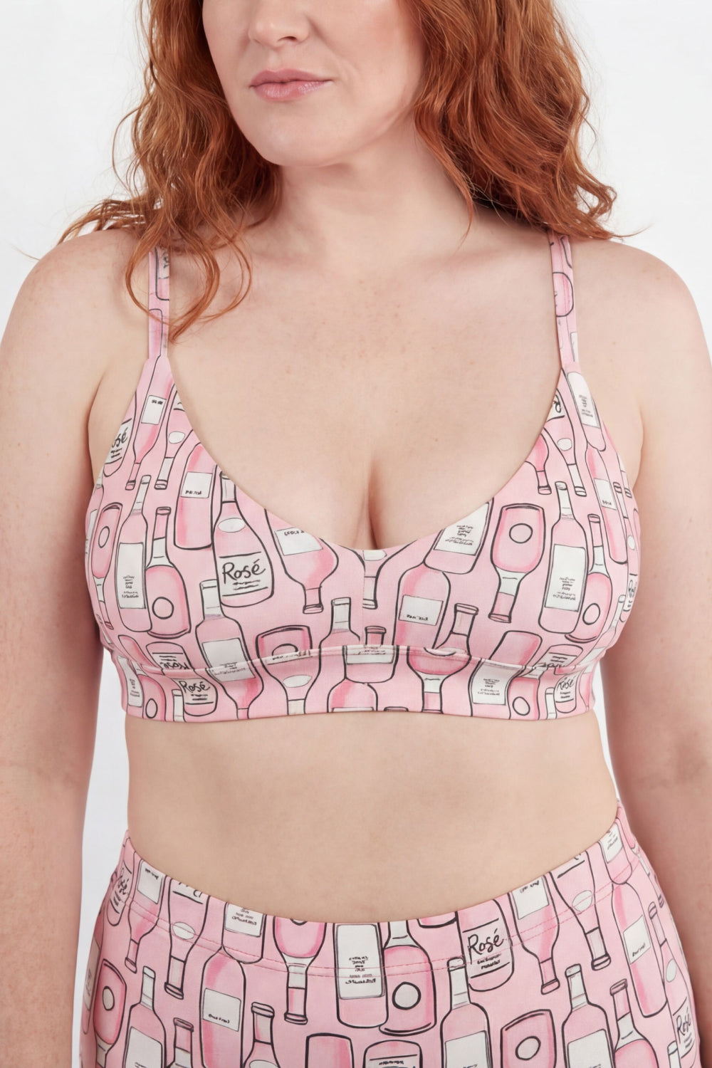 Shinesty The All Day rosé wine Boob Hammock plunge bralette – funny wine novelty bralette