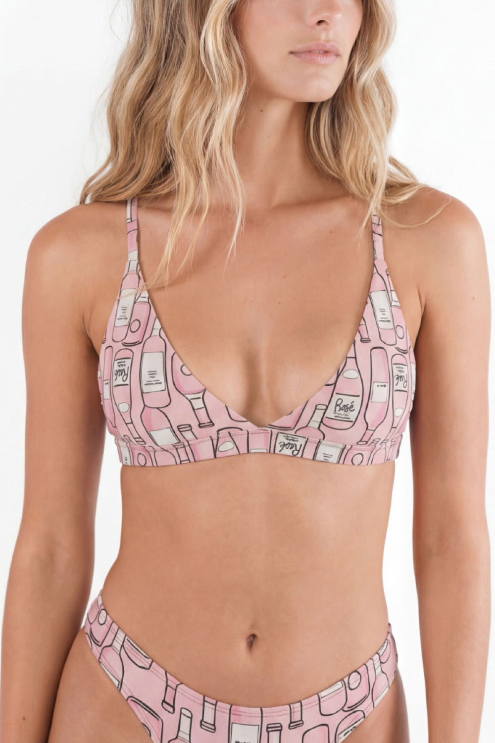 Shinesty The All Day rosé wine Boob Hammock triangle bralette – funny wine novelty bralette