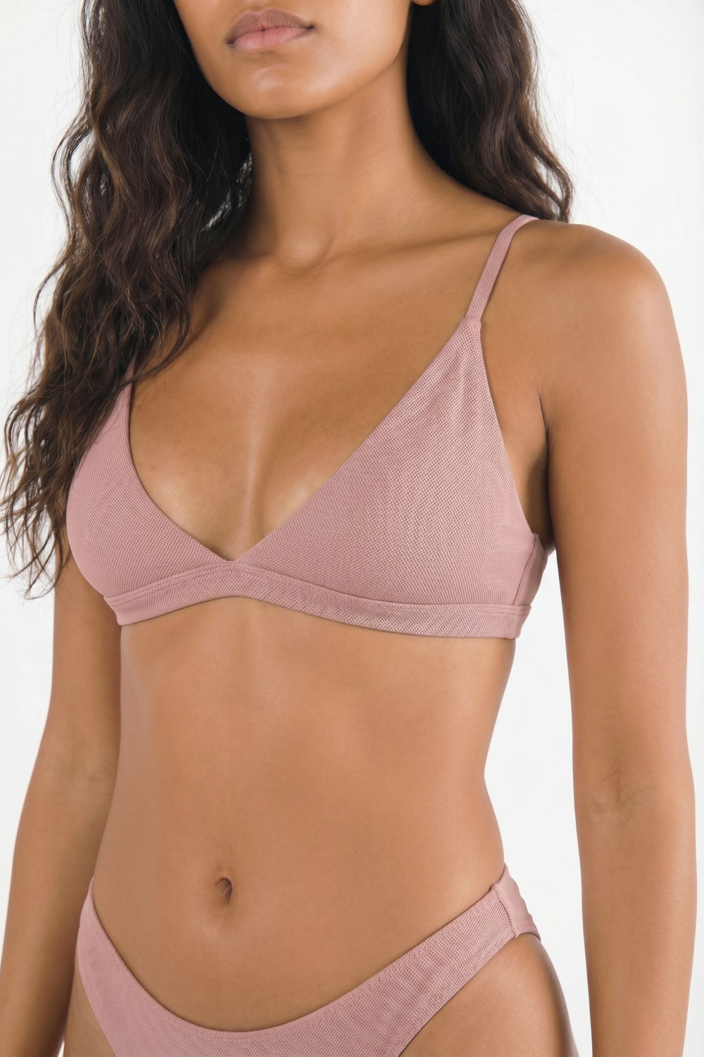 Shinesty The Bell Pep red chambray Boob Hammock triangle bralette – earthy red tonal bralette