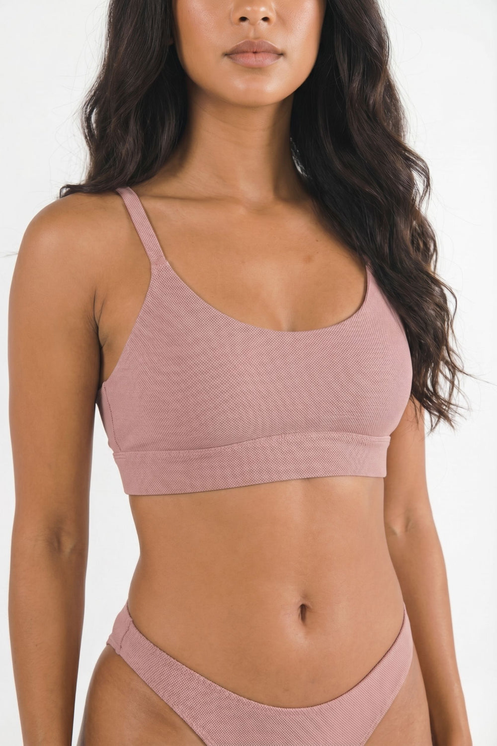 Shinesty The Bell Pep red chambray Boob Hammock scoop bralette – earthy red tonal bralette