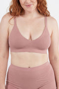 Shinesty The Bell Pep red chambray Boob Hammock plunge bralette – earthy red tonal bralette