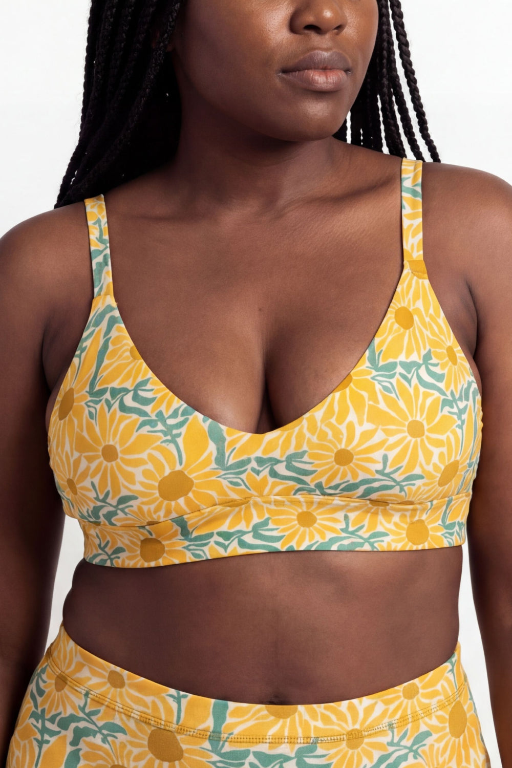 Shinesty The June Bug sunflower Boob Hammock plunge bralette – summer floral novelty bralette
