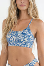Shinesty The Rio Grande abstract navy line Boob Hammock scoop bralette – modern art novelty