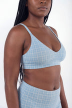 Shinesty The Spick and Span window pane plaid Boob Hammock plunge bralette – classic plaid