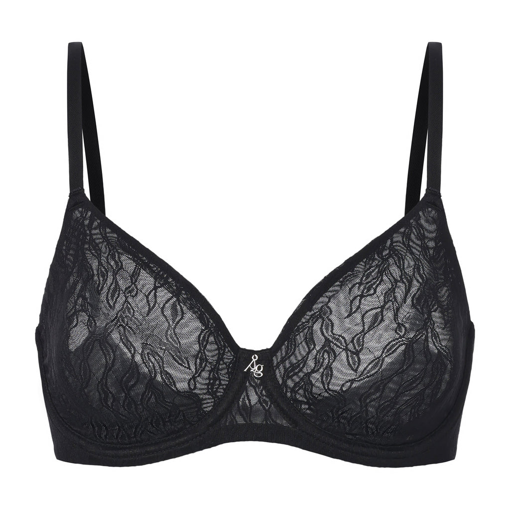 Amour d'Agnette Julie Molded Lace T-Shirt Bra, alternate front view on a white background.