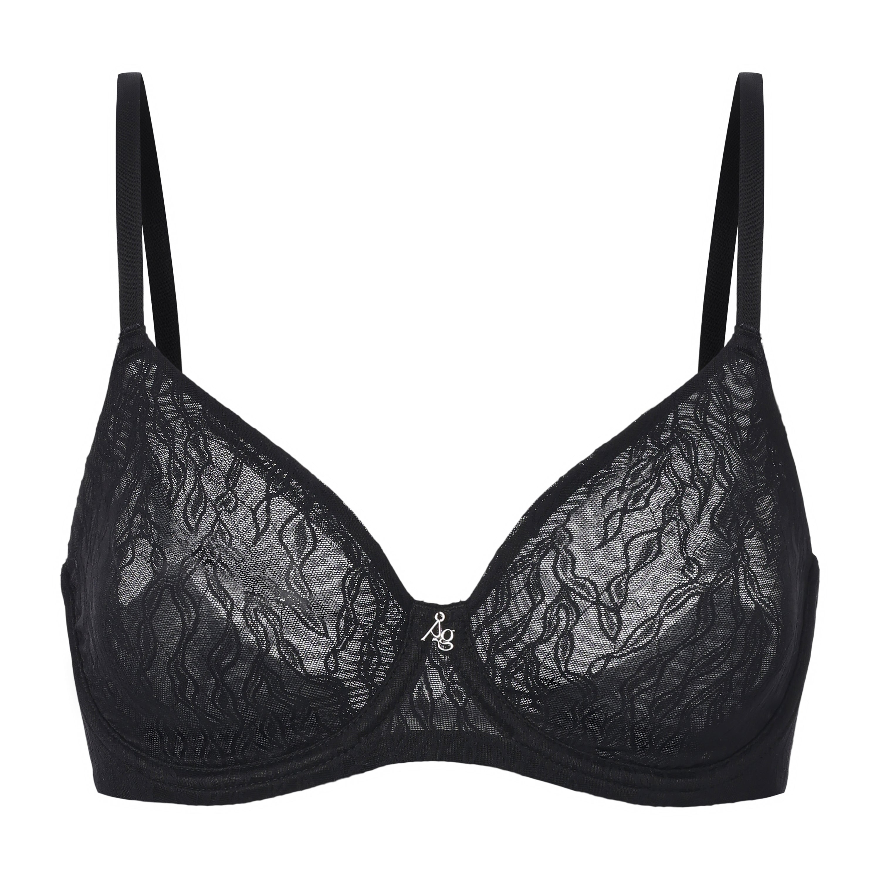 Amour d'Agnette Julie Molded Lace T-Shirt Bra, alternate front view on a white background.