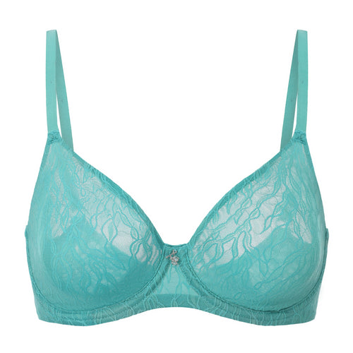 Amour d'Agnette Julie Molded Lace and Mesh T-Shirt Bra, front view on a white background.
