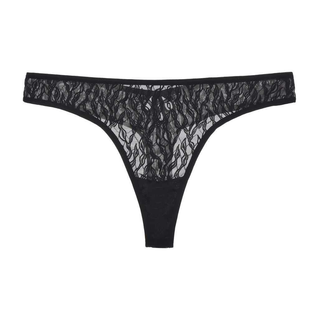 Amour d'Agnette Julie Everyday Lace Thong, alternate front view on a white background.