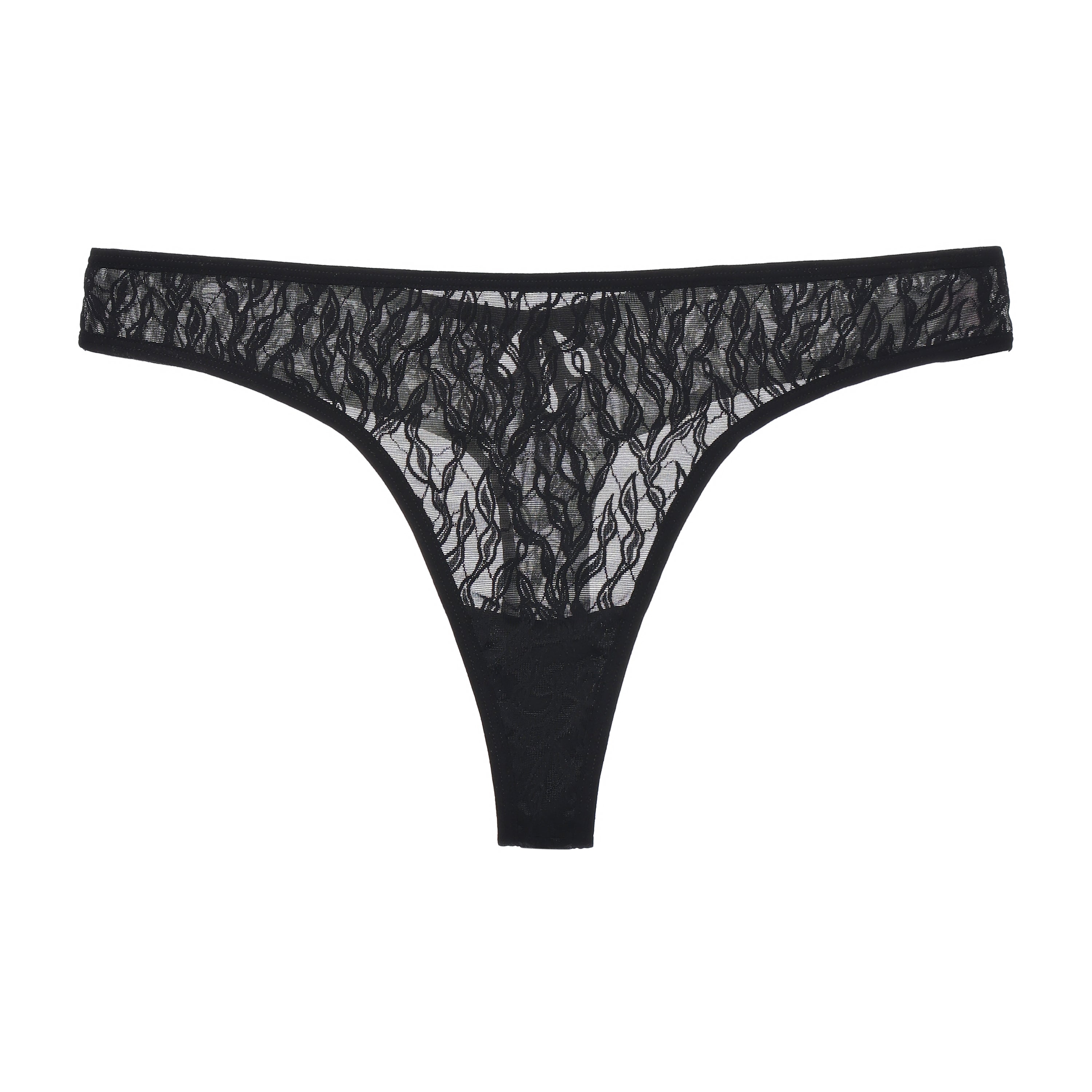 Amour d'Agnette Julie Everyday Lace Thong, alternate front view on a white background.
