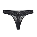 Amour d'Agnette Julie Everyday Lace Thong, alternate worn on model view on a white background.