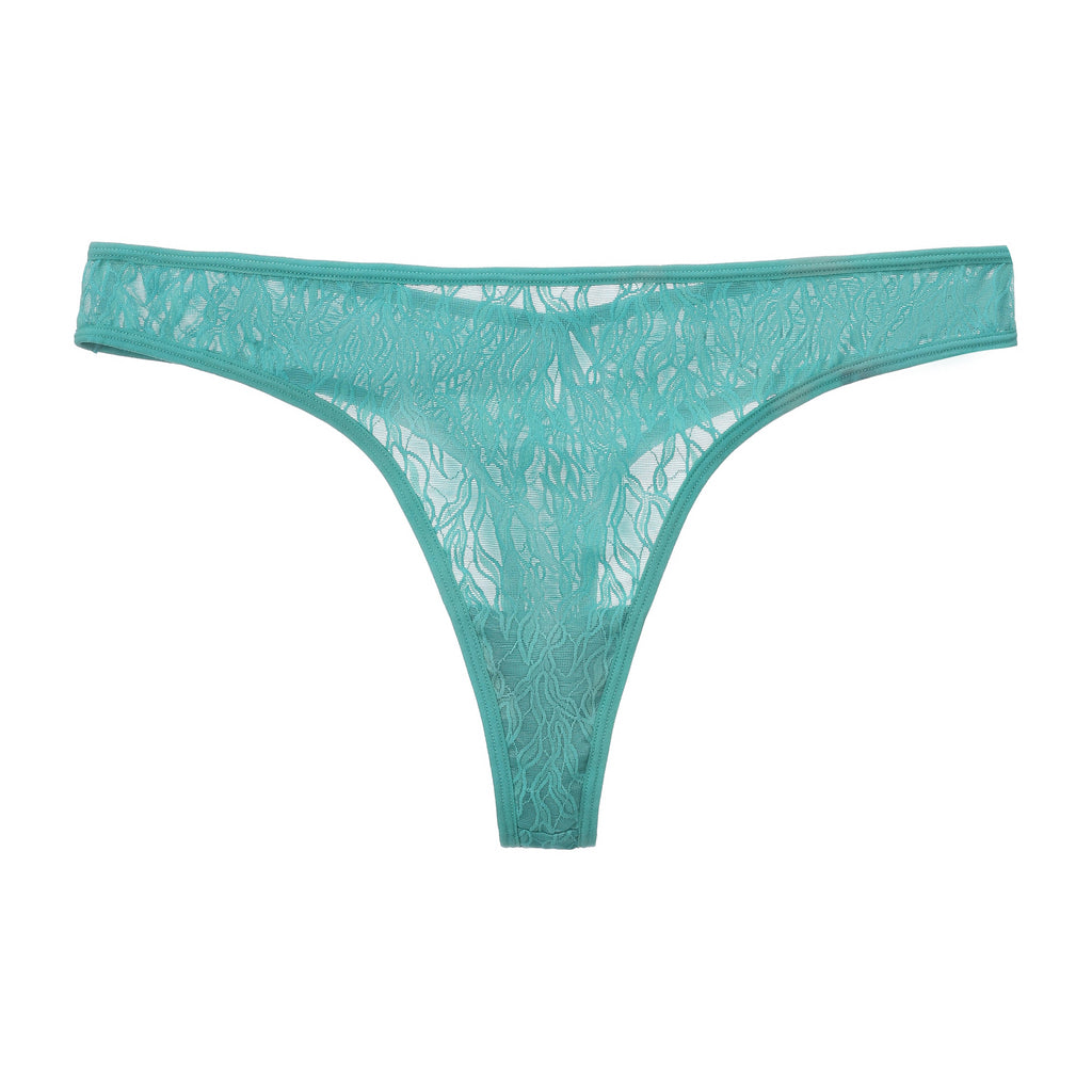 Amour d'Agnette Julie Everyday Lace Thong, front view on a white background.