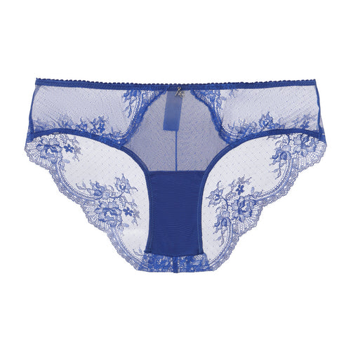 Amour d'Agnette Kim Stretch Lace and Mesh Cheeky, front view on a white background.