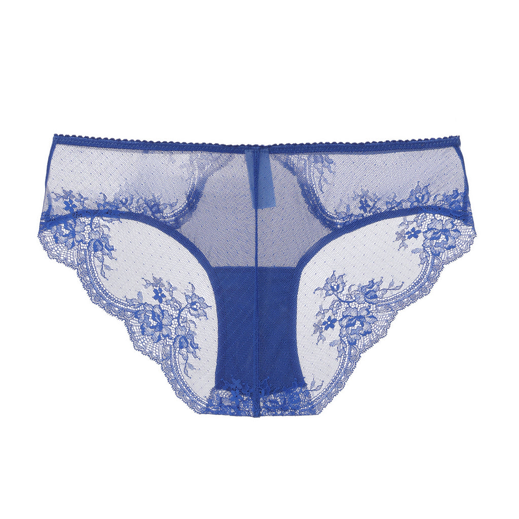 Amour d'Agnette Kim Stretch Lace and Mesh Cheeky, alternate back view on a white background.