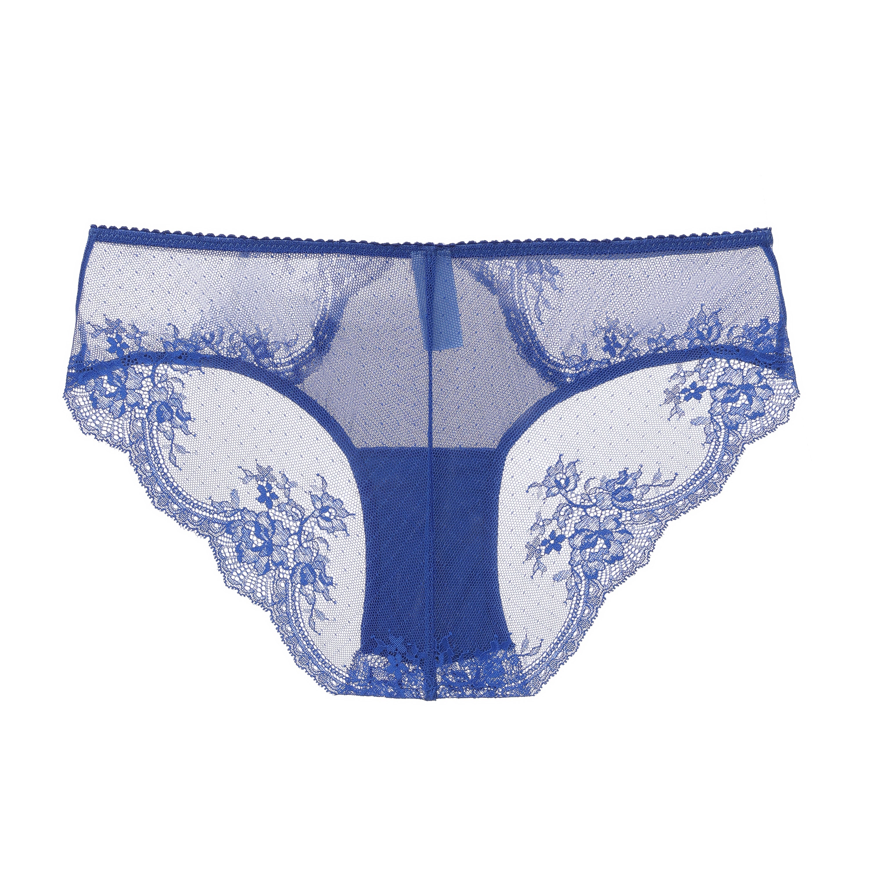 Amour d'Agnette Kim Stretch Lace and Mesh Cheeky, alternate back view on a white background.
