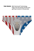 Shinesty The Mascot American flag Ball Hammock pouch swim brief – patriotic novelty swimwear