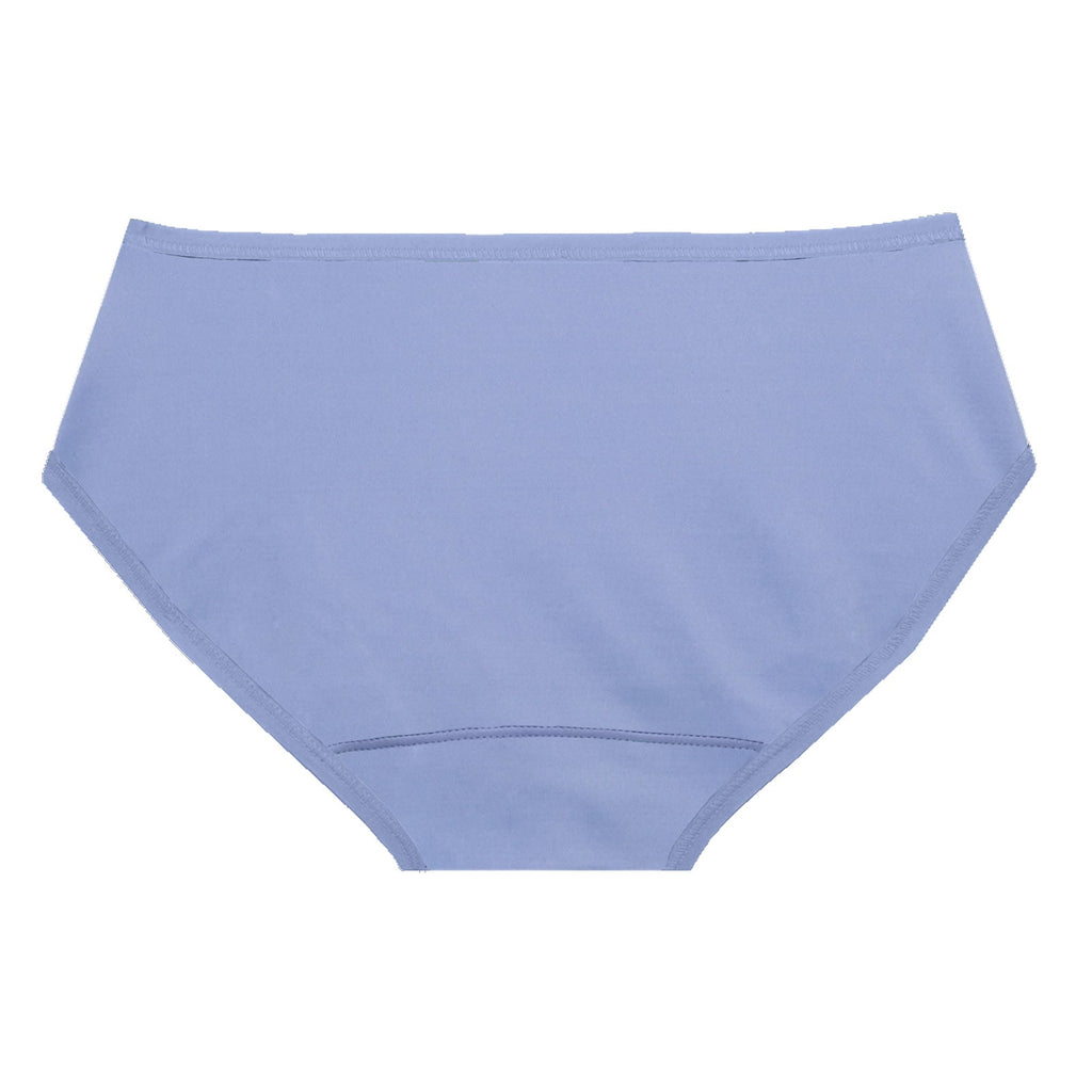 Dear Kate Nellie Hipster Mini in Periwinkle, back view on a white background.