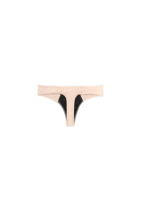 Dear Kate Nellie Thong in Beige, back view flat lay on a white background.